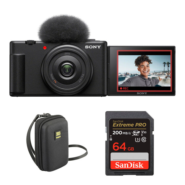 Sony ZV-1F Cámara de Vlogging 20.1MP UHD 4K 64GB Kit Negro
