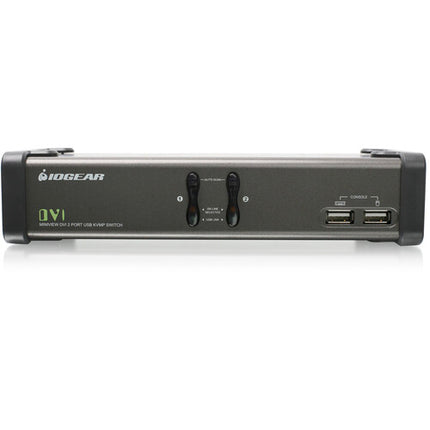 IOGEAR 2-Port DVI KVMP Switch con Cables Teclado y Ratón Inalámbricos Resolución 1920x1200