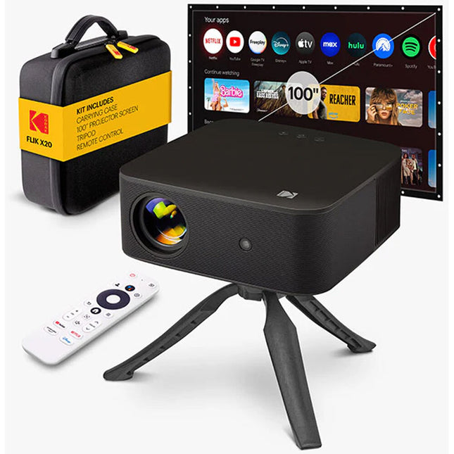 Kodak Flik X20 Proyector Full HD 300 Lúmenes Kit con Pantalla 100"