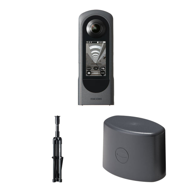 Ricoh THETA X Kit Accesorios Cámara 360° 5.7K 46GB Interno Stand y Tapa Lente