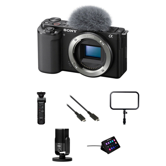 Sony ZV-E10 Cámara Sin Espejo 24.2MP UHD 4K con Kit de Streaming