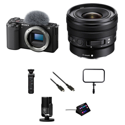 Sony ZV-E10 Cámara Sin Espejo 24.2MP 4K30p con Lente 10-20mm f/4 Kit Streaming