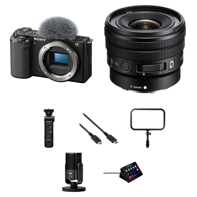 Sony ZV-E10 Cámara Sin Espejo 24.2MP 4K30p con Lente 10-20mm f/4 Kit Streaming