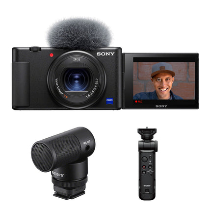 Sony ZV-1 Cámara Digital Kit con Micrófono ECM-G1 y Grip GP-VPT3 inalámbrico