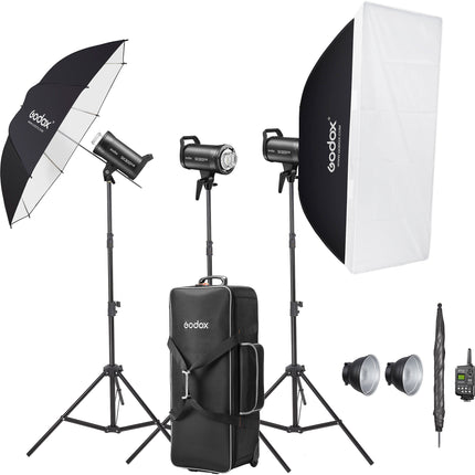 Godox SK300III-V Flash de Estudio 3 Luces 300Ws Softbox 24x35" Umbrella 40"