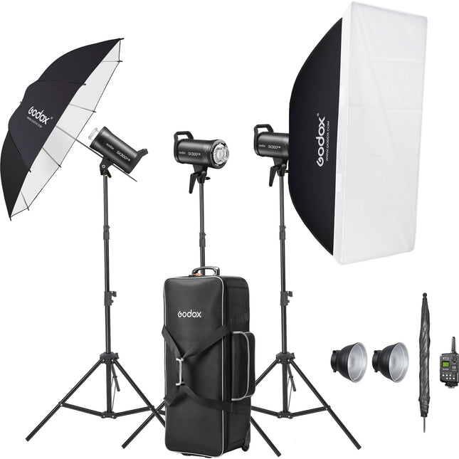 Godox SK300III-V Flash de Estudio 3 Luces 300Ws Softbox 24x35" Umbrella 40"