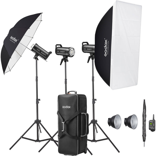 Godox SK400III-V Flash para estudio 3x400Ws Kit luz continua y softbox