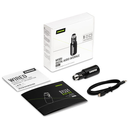Shure MVX2U Gen 2 Interfaz de Audio XLR a USB-C +60dB Ganancia 48V Phantom Power