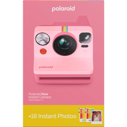 Polaroid Now Generation 3 Cámara Instantánea i-Type Rosa con Enfoque Automático y Batería Recargable USB-C