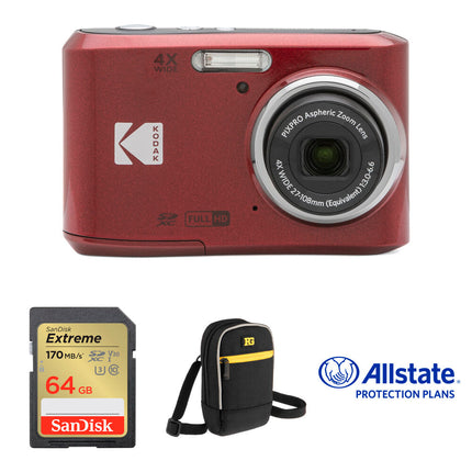 Kodak PIXPRO FZ45 Cámara Digital 16MP Zoom 4x Kit Deluxe Roja