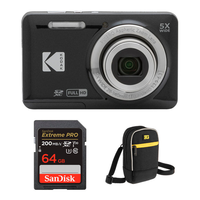 Cámara Digital Kodak PIXPRO FZ55 16MP Zoom óptico 5x Pantalla 2.7" Kit accesorios