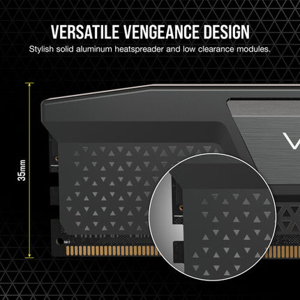CORSAIR 16GB VENGEANCE DDR5 6000 MHz Kit de memoria UDIMM 2x8GB Gris