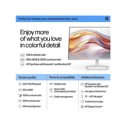 HP Series 5 524sf Monitor 23.8" Full HD 100 Hz 5 ms HDMI VGA