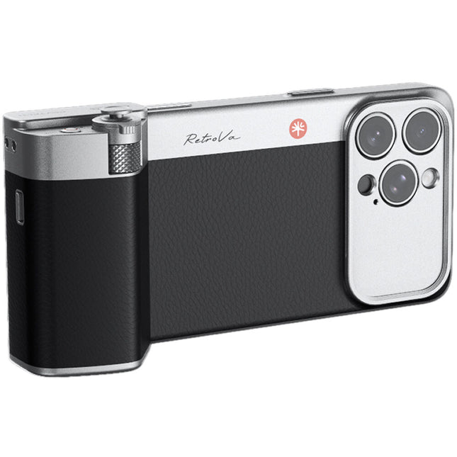 PGYTECH RetroVa Grip Kit para iPhone 16 Pro Max Funda con Control Foto y Slot microSD