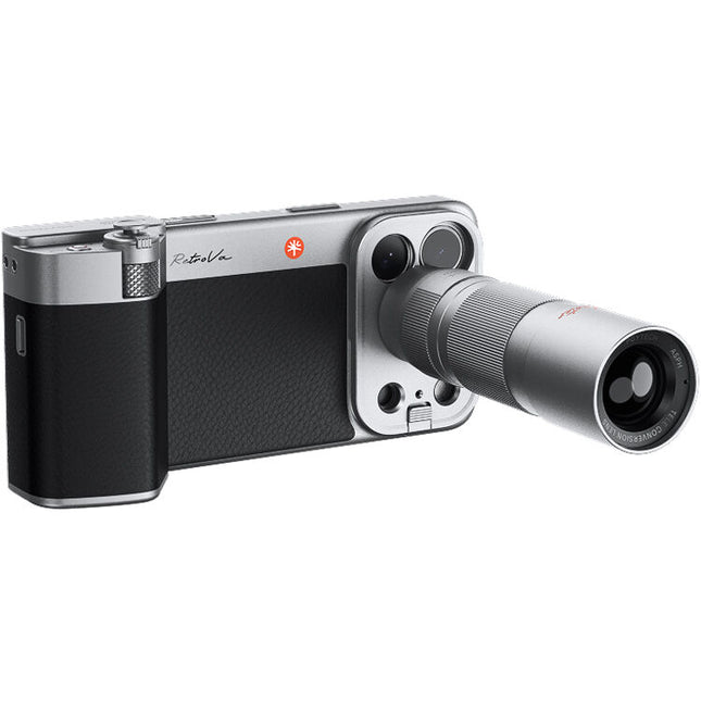 PGYTECH RetroVa Estuche con Grip Lente Tele 2.35x y Adaptador 62mm para iPhone 17 Pro