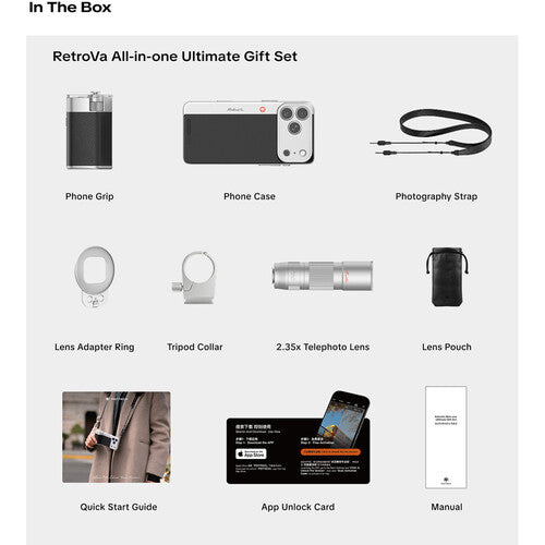 PGYTECH RetroVa Kit Completo para iPhone 17 Pro Max con Lente 2.35x y Adaptador 67mm