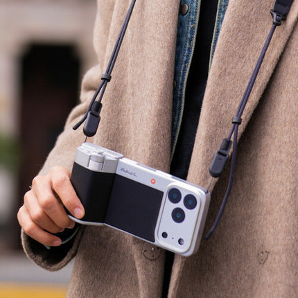 PGYTECH RetroVa Grip Kit para iPhone 16 Pro Max Funda con Control Foto y Slot microSD