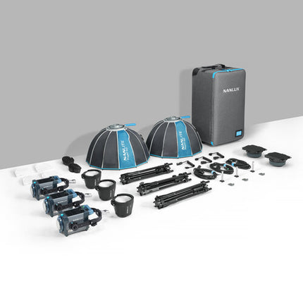 Nanlux Evoke 150C Foco LED RGB Kit 3 Luces 22,230 Lux 1000-20,000K con Estuche Rodante
