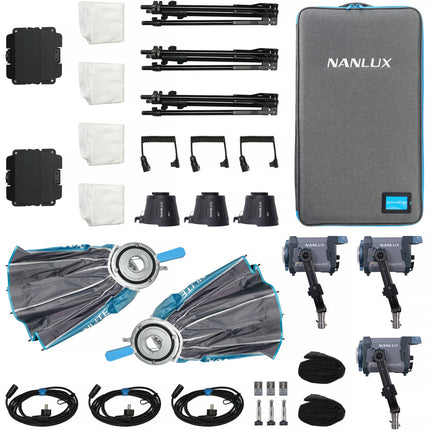 Nanlux Evoke 150C Foco LED RGB Kit 3 Luces 22,230 Lux 1000-20,000K con Estuche Rodante