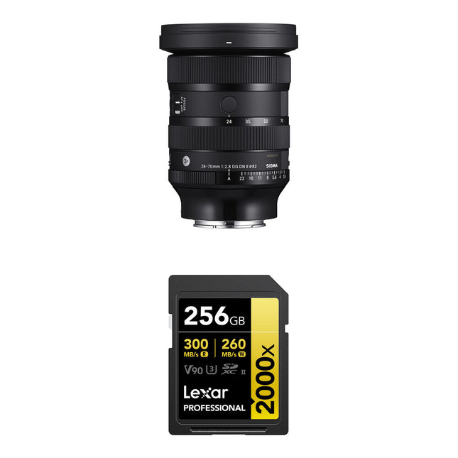 Sigma 24-70mm f2.8 DG DN II Art Objetivo Full-Frame con tarjeta SDXC 256GB UHS-II