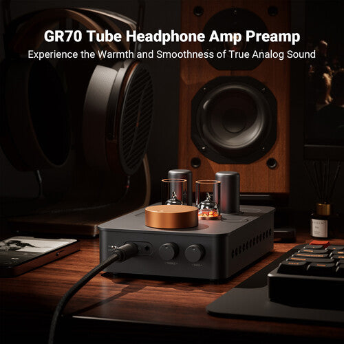 Fosi Audio GR70 Amplificador y Previo para Auriculares con Tubos 5654W y 6X4/6X8