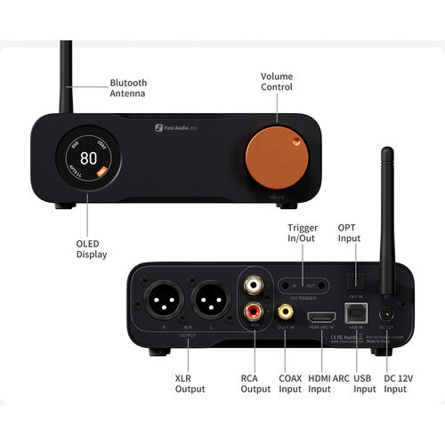 Fosi Audio ZD3 DAC y Preamplificador de Escritorio con ES9039Q2M y Bluetooth 5.0