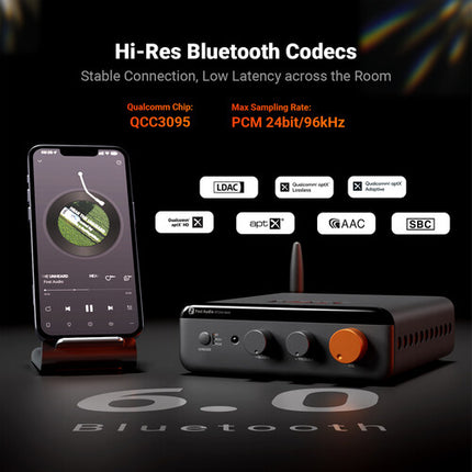 Fosi Audio BT20A MAX Amplificador 2.1 Canales 300W Pico Bluetooth Control Remoto IR