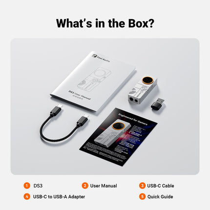 Fosi Audio DS3 DAC portátil y amplificador de auriculares 32-Bit 768 kHz Plata