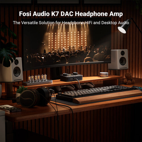 Fosi Audio K7 DAC y Amplificador para Auriculares con Bluetooth y Pantalla OLED 1.5 pulgadas