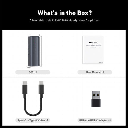 Fosi Audio DS2 DAC y amplificador portátil para auriculares USB con PCM 384 kHz DSD256