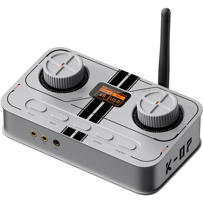 Fosi Audio K7 Amplificador auriculares y DAC de escritorio para gaming plata 32-Bit 384kHz con Bluetooth y pantalla OLED 1.5"