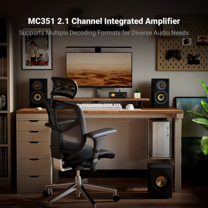 Fosi Audio MC351 Amplificador Integrado 2.1 Canales 165W x 2 + 350W Subwoofer
