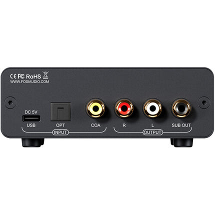 Fosi Audio Q6 Convertidor Digital a Analógico con DAC AK4493S y USB-C