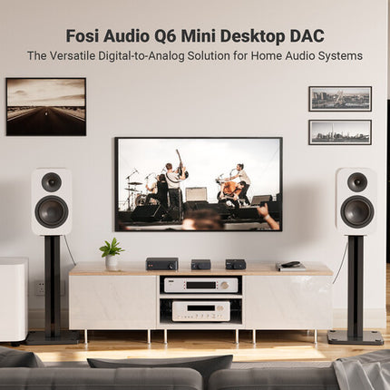 Fosi Audio Q6 Convertidor Digital a Analógico con DAC AK4493S y USB-C