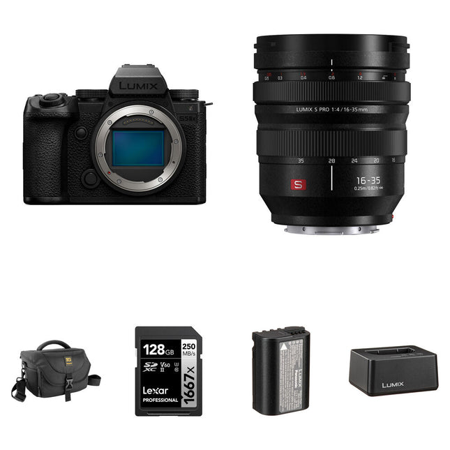 Panasonic LUMIX S5 IIX Cámara Sin Espejo 24.2MP 16-35mm f4 Kit Essentials+
