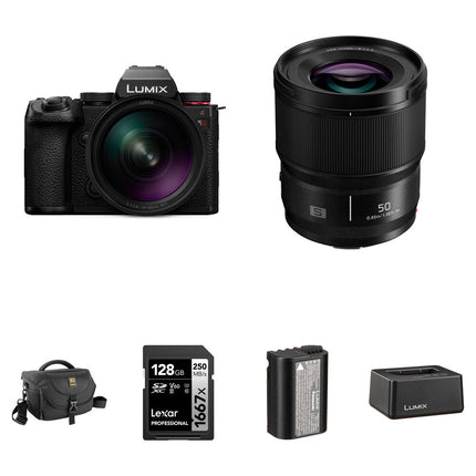 Panasonic LUMIX S5 II Cámara Sin Espejo 24.2MP 6K30p 24-60mm f2.8 50mm f1.8 Kit Essentials+