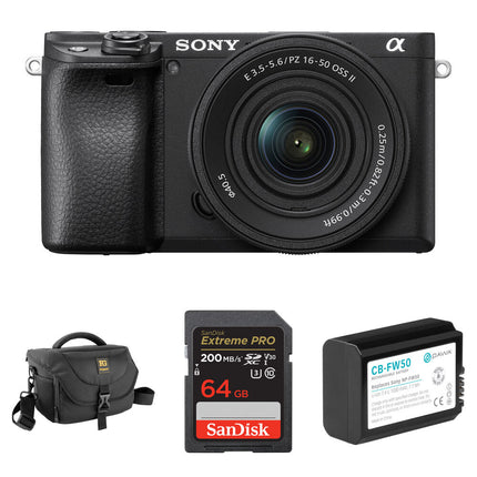 Sony a6400 Cámara sin Espejo 24.2MP 16-50mm F3.5-5.6 con Accesorios Básicos
