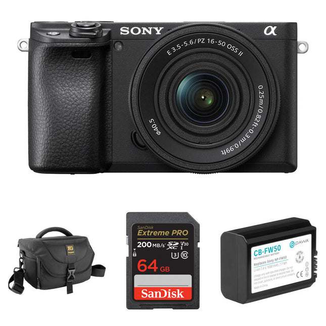 Sony a6400 Cámara sin Espejo 24.2MP 16-50mm F3.5-5.6 con Accesorios Básicos