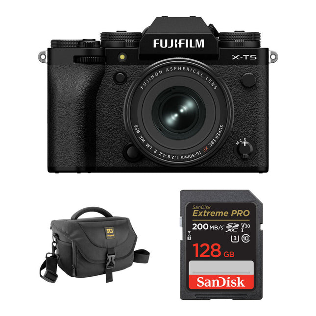 FUJIFILM X-T5 Cámara sin Espejo 40MP 4K 60p con Lente 16-50mm y Kit Básico