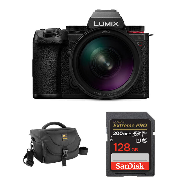 Panasonic LUMIX S5 II Cámara Sin Espejo 24.2MP 6K con Lente 24-60mm f/2.8 y Kit Básico