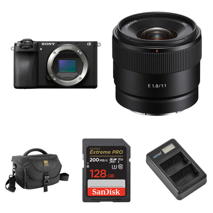 Sony a6700 Cámara Sin Espejo 26MP con Lente 11mm f/1.8 y Kit Básico