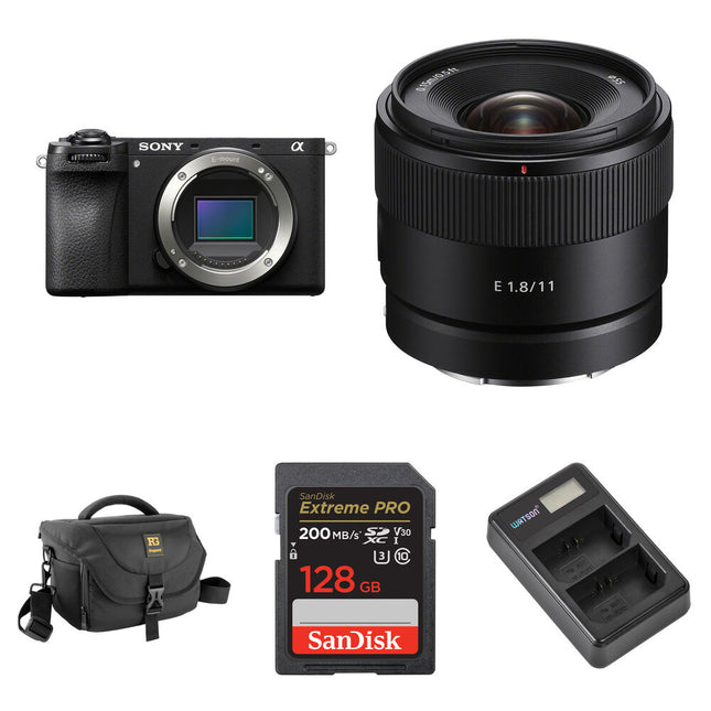 Sony a6700 Cámara Sin Espejo 26MP con Lente 11mm f/1.8 y Kit Básico