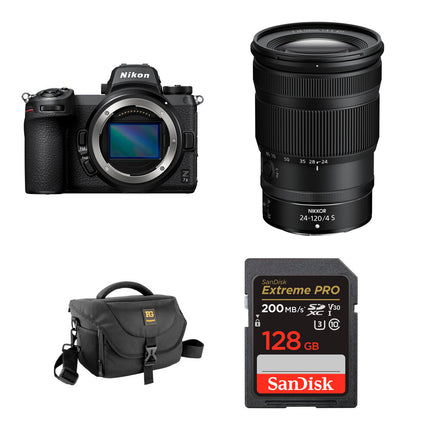Nikon Z7 II Cámara sin Espejo 45.7MP 4K UHD 24-120mm f/4 Lente Kit Básico