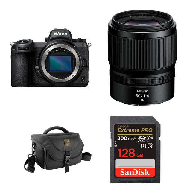 Nikon Z7 II Cámara sin Espejo 45.7MP 10 fps con Lente 50mm f1.4 y Bolsa