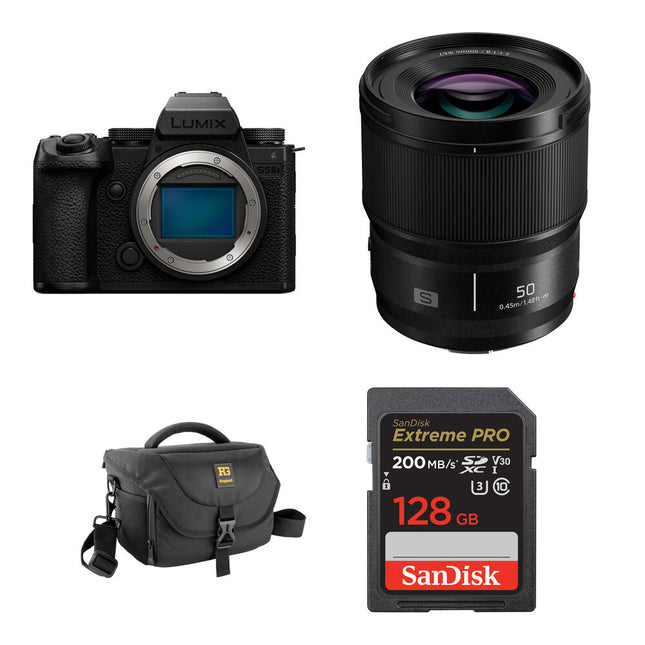 Panasonic LUMIX S5 IIX Cámara sin Espejo 24.2MP 6K30p con Lente 50mm f/1.8 y Bolsa Básica