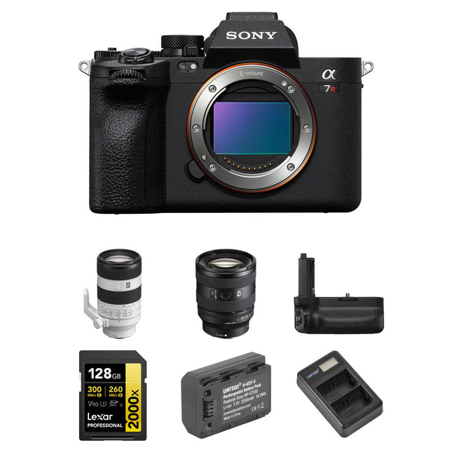 Sony a7R V cámara sin espejo 61MP con lentes 20-70mm y 70-200mm Kit completo