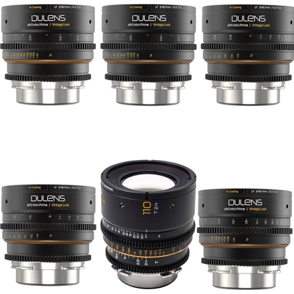 Dulens APO Mini Prime Juego de 6 lentes 21-110mm T2.4-T2.6 Montura PL con Estuche rígido