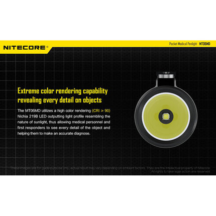 Nitecore MT06MD Linterna Médica 180 Lúmenes Índice CRI 90+ Submergible