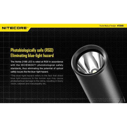 Nitecore MT06MD Linterna Médica 180 Lúmenes Índice CRI 90+ Submergible