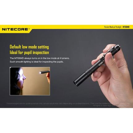 Nitecore MT06MD Linterna Médica 180 Lúmenes Índice CRI 90+ Submergible